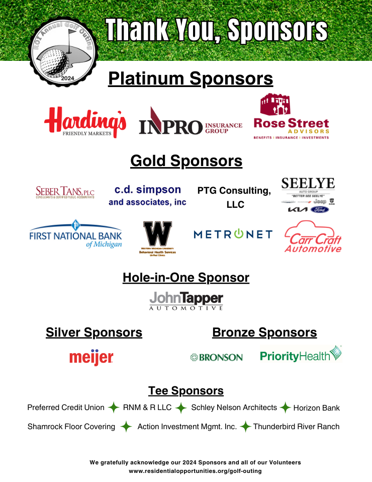 Thank you to our 2024 ROI Golf Outing Sponsors